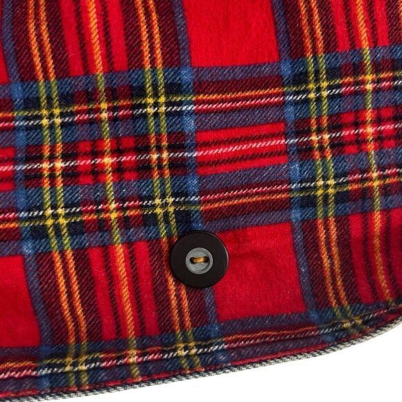 Vintage Inner View Women's Denim Duffle Coat With Hood Toggle Closures & Plaid - Picture 13 of 14